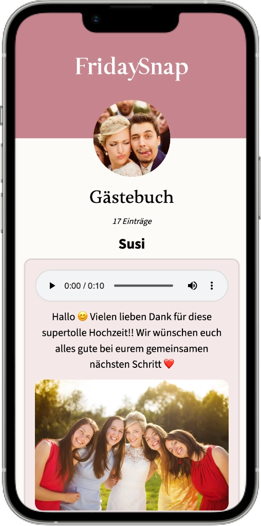 FridaySnap Digitales Gästebuch